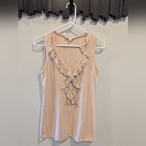 CAbi Sleeveless Tunic Ruffle V Neck Tank Top